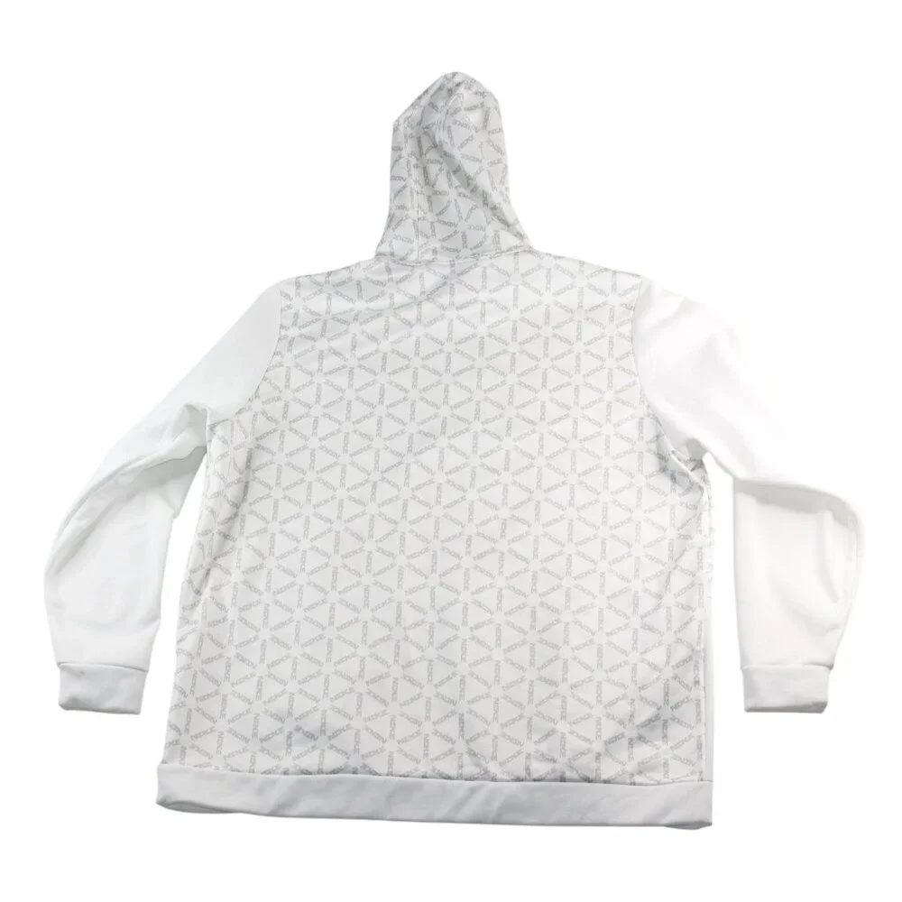 Nike Therma Fit 3XL All Over Print White Gray Hoodie Nike Spell Out Streetwear - Picture 2 of 16